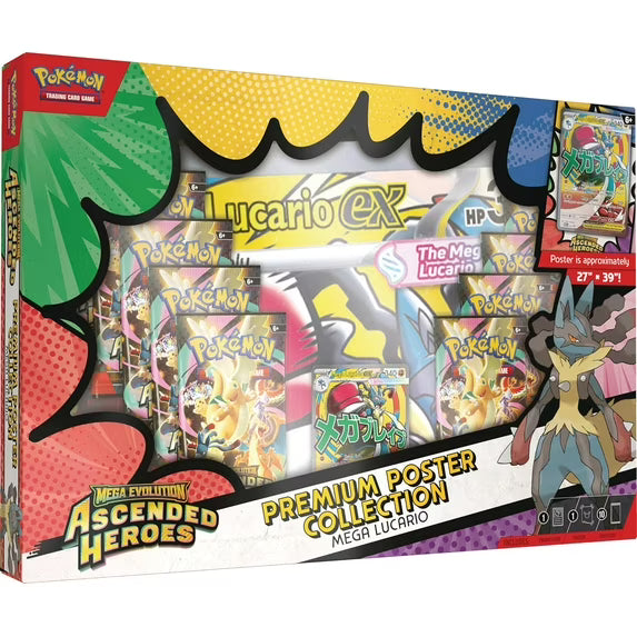 Mega Evolution Ascended Heroes Premium Poster Collection MEGA LUCARIO