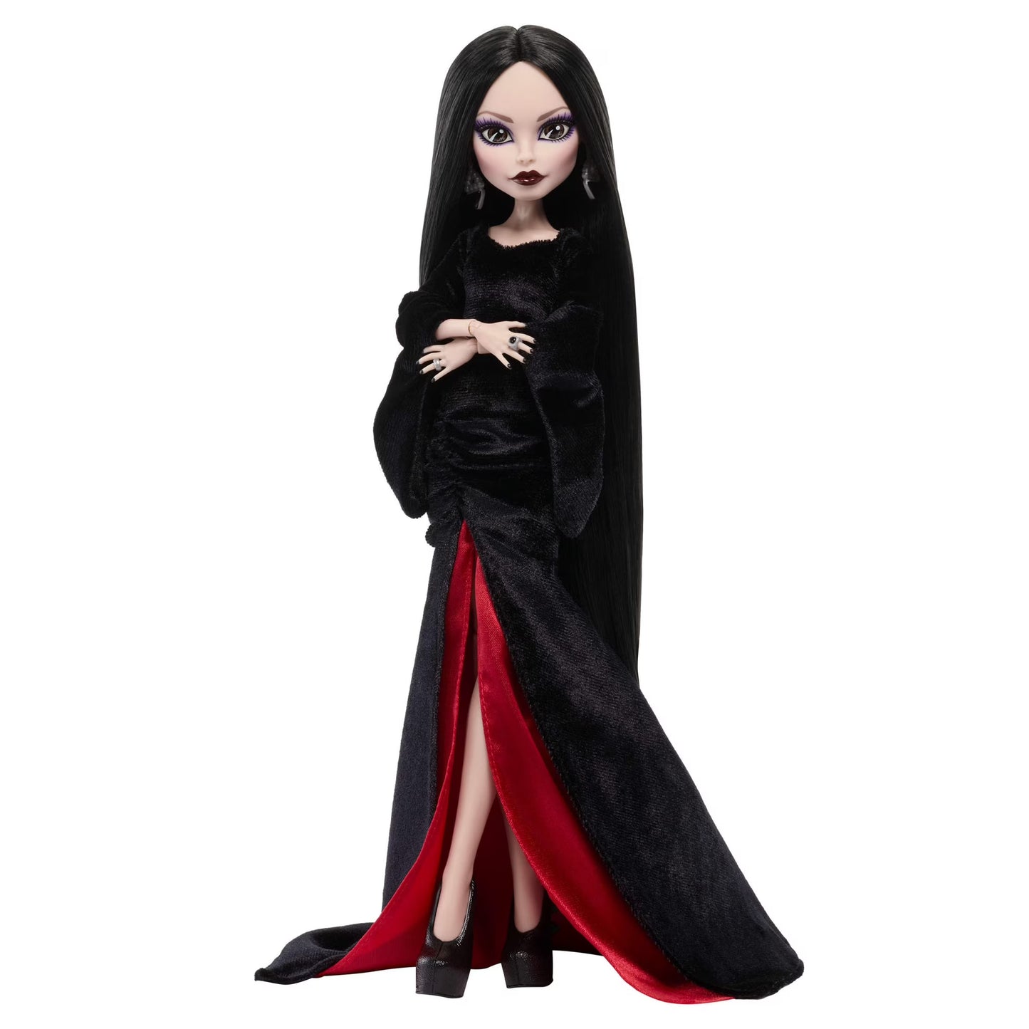 Monster High x Wednesday Morticia Addams in Black Velvet Dress